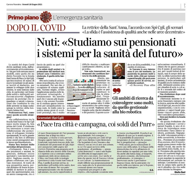 La rettrice della Sant’Anna, l’accordo con Spi Cgil, gli scenari post Covid