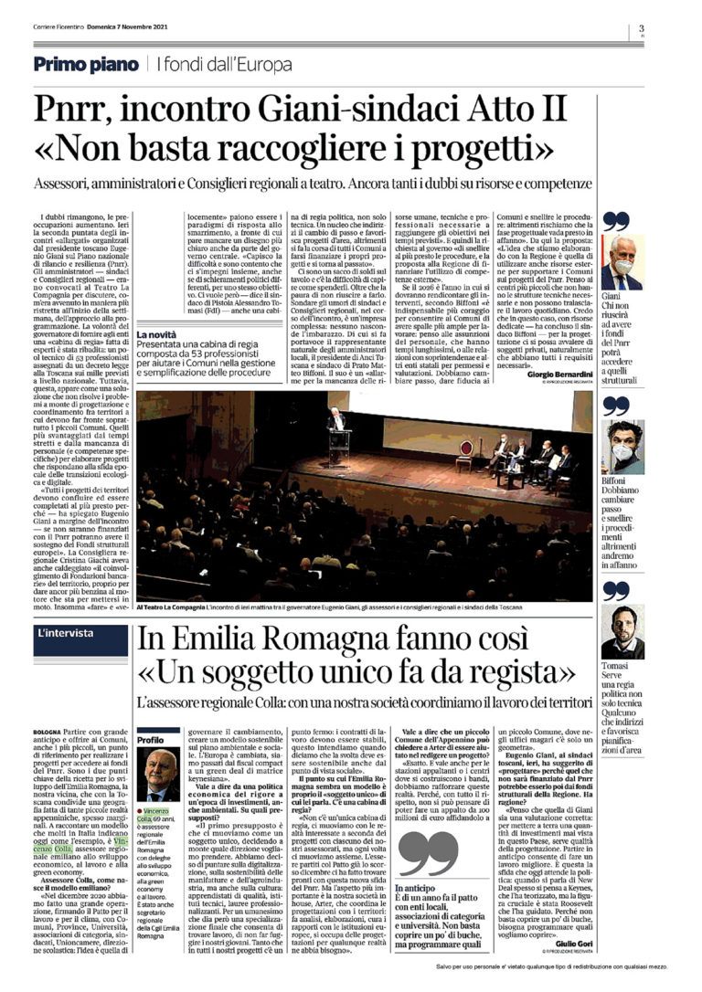 Aree interne. Incontro Giani Sindaci Atto II
