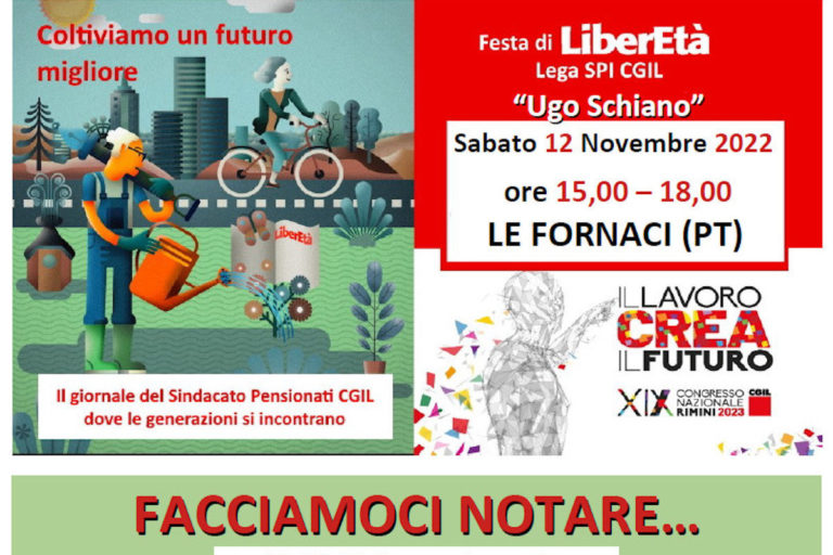 Il 12 novembre la Festa di Liberetà a Le Fornaci (Pistoia)