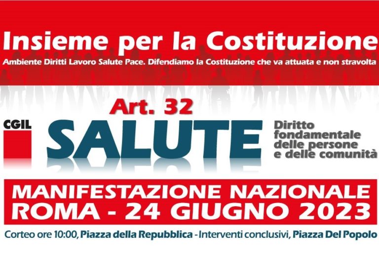 Il 24 giugno manifestazione nazionale in difesa del diritto alla salute