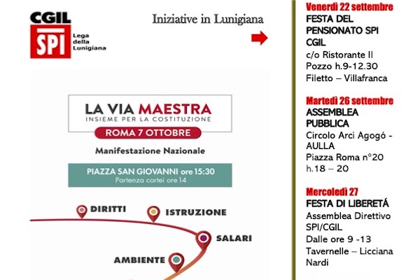 Verso il 7 ottobre: le iniziative in Lunigiana