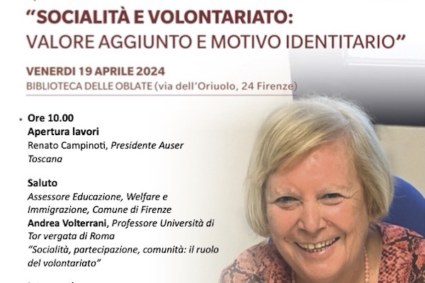 “Socialità e volontariato: valore aggiunto e motivo identitario”: iniziativa alla Biblioteca delle Oblate