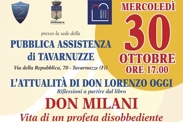 Il 30 ottobre a Tavarnuzze “L’attualità di Don Lorenzo oggi”