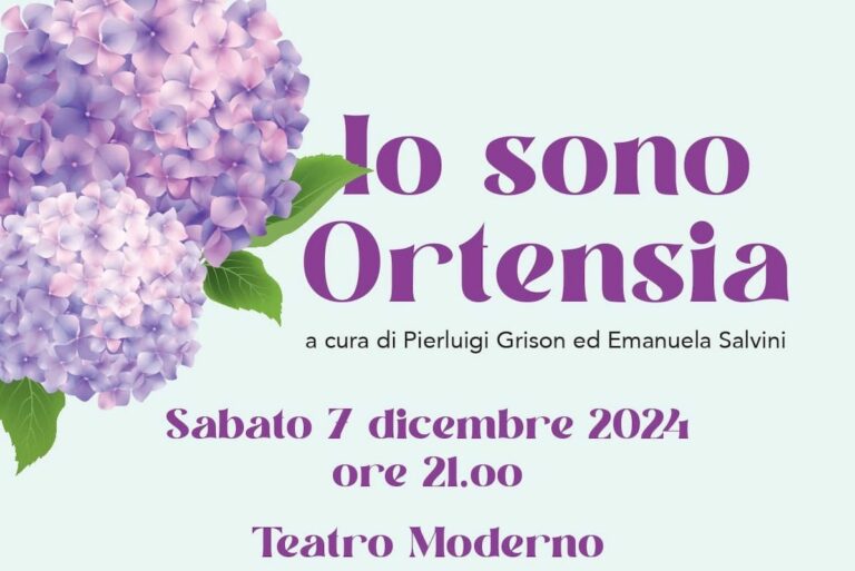 “Io sono Ortensia”: il 7 dicembre alle ore 21.00 al Teatro Moderno di Tavarnuzze