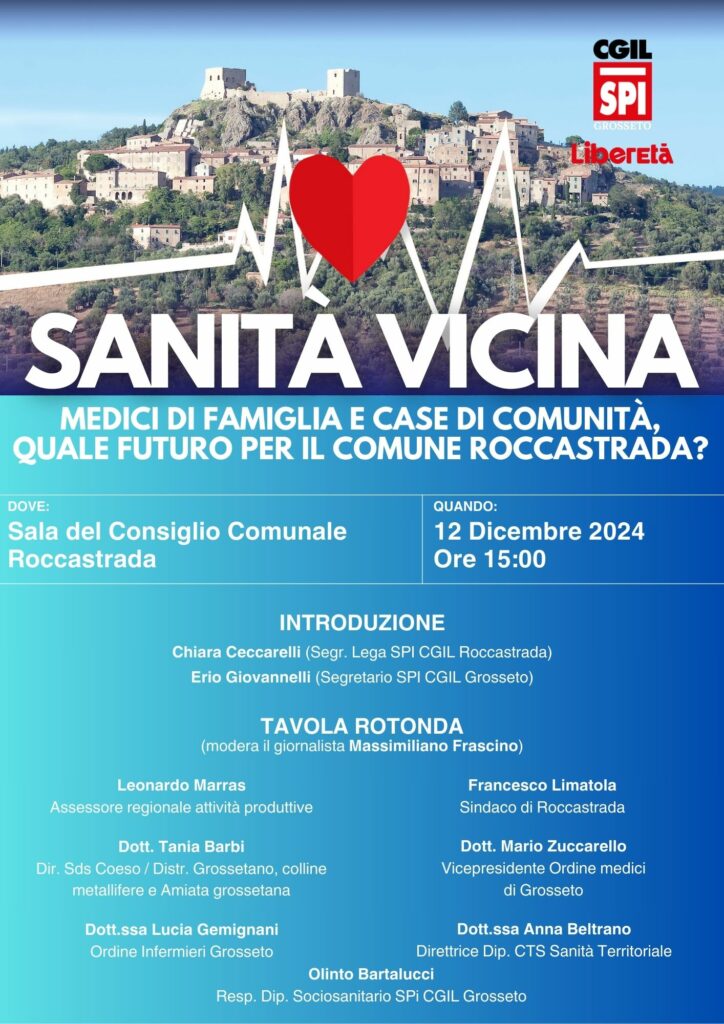 sanitaI vicina Roccastrada spi cgil grosseto 12 dicembre