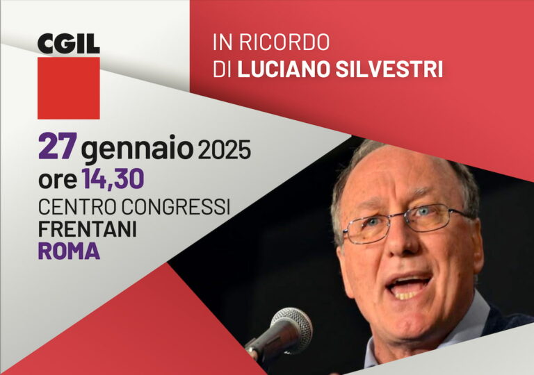 Il 27 gennaio la CGIL nazionale ricorda a Roma Luciano Silvestri