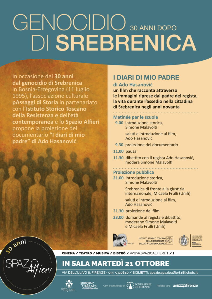 Genocidio Srebrenica locandina A3 STAMPA loghi 1