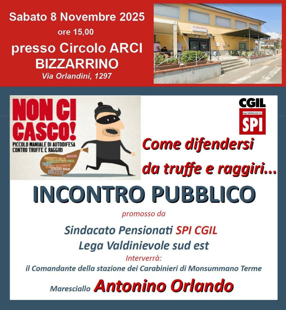Come difendersi da truffe e raggiri? Incontro l'8 novembre a Monsummano Terme 1 8 novembre