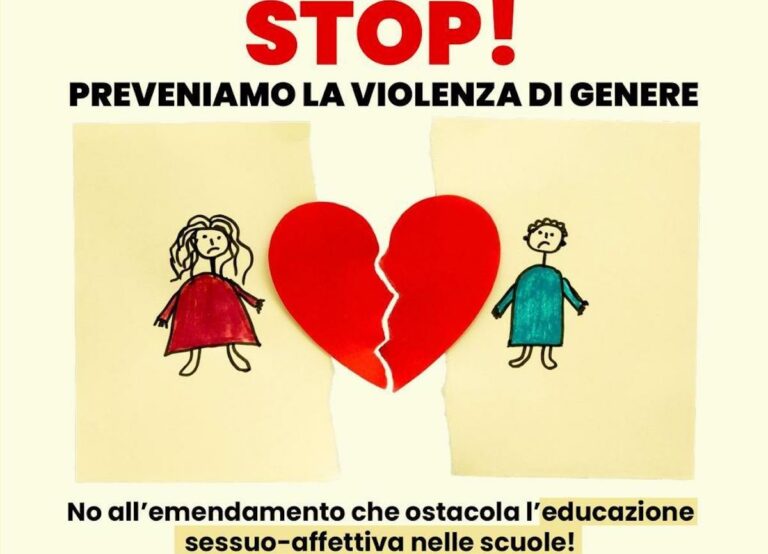 No all’emendamento che ostacola l’educazione sessuo-affettiva nelle scuole: presidio il 13 novembre a Firenze