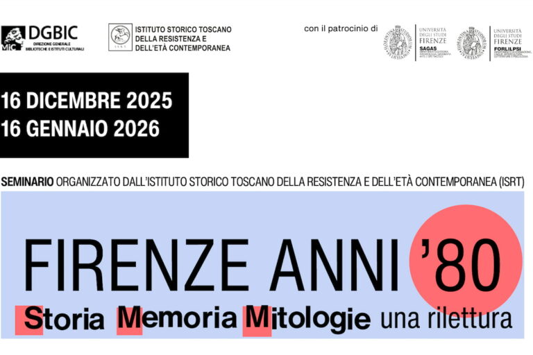 “Firenze Anni ’80”: il 16 gennaio il secondo seminario ISRT