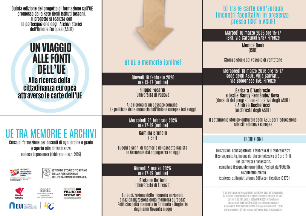 UE tra memoria e archivi: al via la quinta edizione del corso di formazione sull’Unione Europea 1 Unione Europea ultima