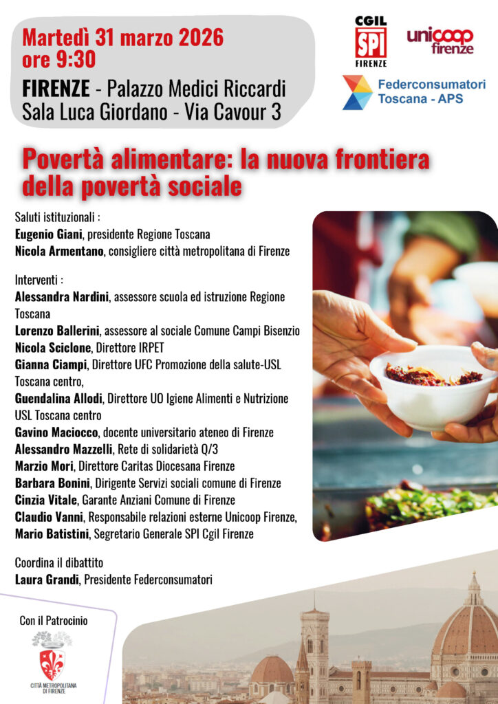 Poverta alimentare Firenze 31 MARZO 2026
