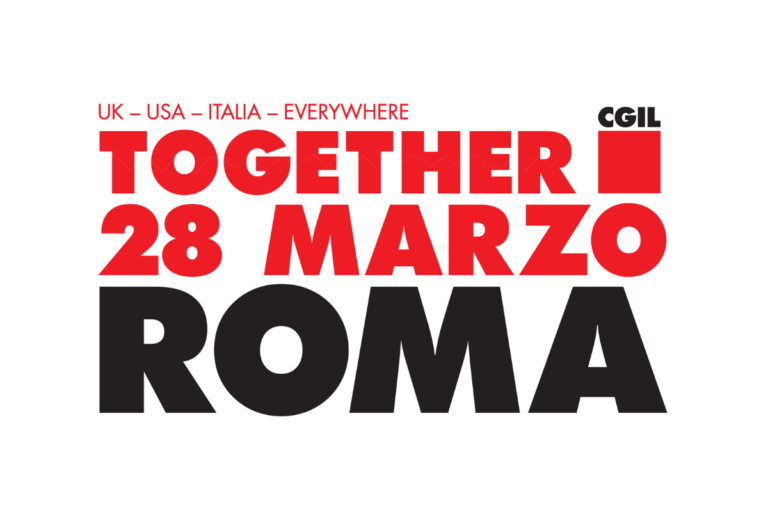 “Together”, la CGIL partecipa alla mobilitazione nazionale del 28 marzo a Roma
