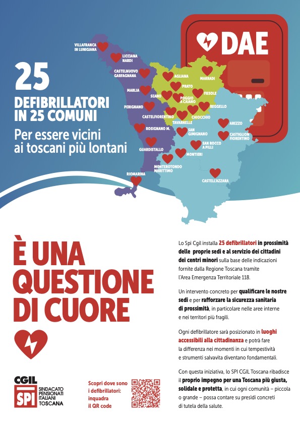 Defibrillatori in Toscana: nuove installazioni a Reggello e Rio nell’Elba grazie allo Spi Cgil Toscana 8 SPI Toscana defibrillatori 1