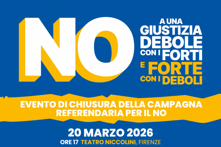 Chiusura campagna referendum giustizia: evento a Firenze il 20 marzo