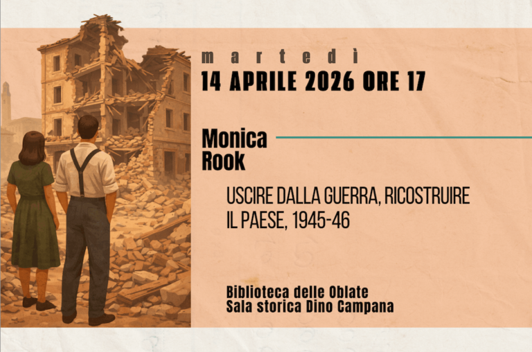 Aspettando la Repubblica: alle Oblate incontro sul 1945-46 con Monica Rook