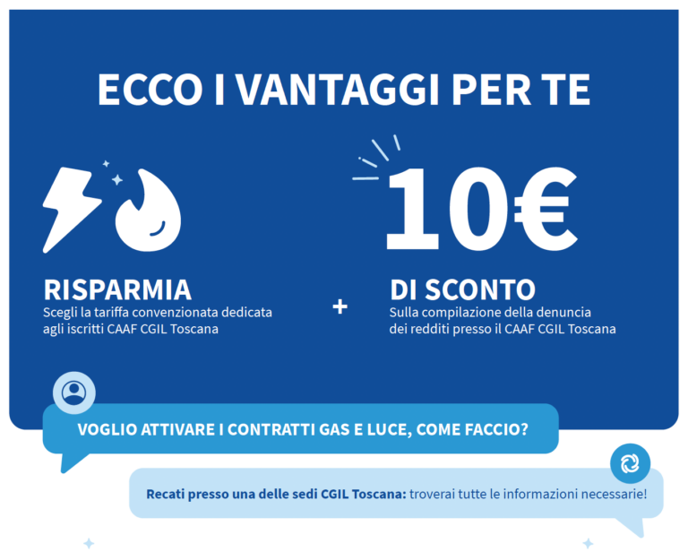 Convenzione CGIL Toscana–Estra: energia a prezzi agevolati per gli iscritti