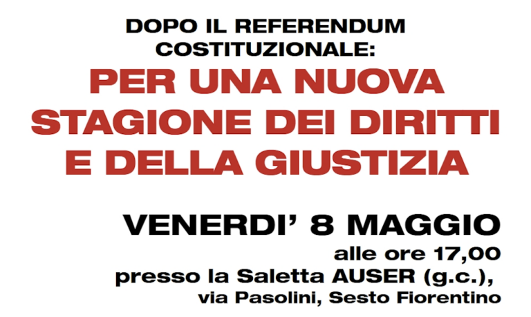 Sesto Fiorentino, dopo il referendum costituzionale un confronto su diritti e giustizia