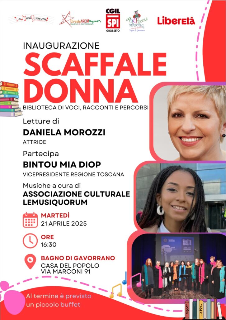Bagno di Gavorrano, inaugura lo “Scaffale Donna” con Daniela Morozzi 1 WhatsApp Image 2026 04 08 at 17.44.55