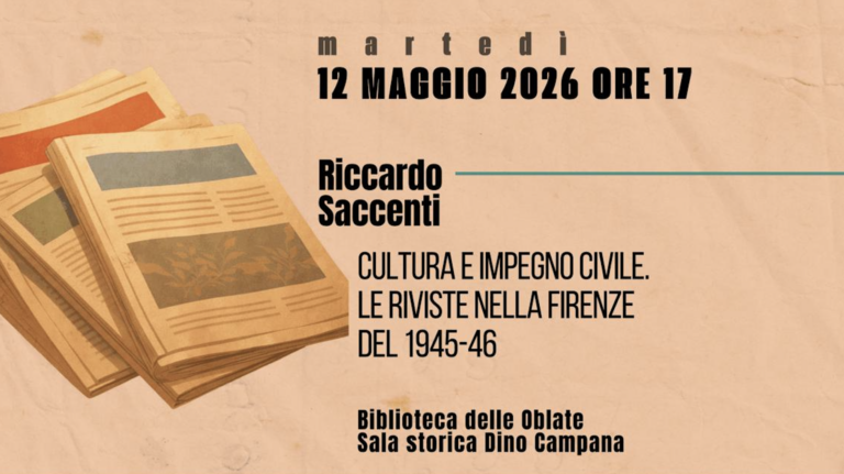 Aspettando la Repubblica: Riccardo Saccenti racconta le riviste e l’impegno civile nella Firenze del 1945-46