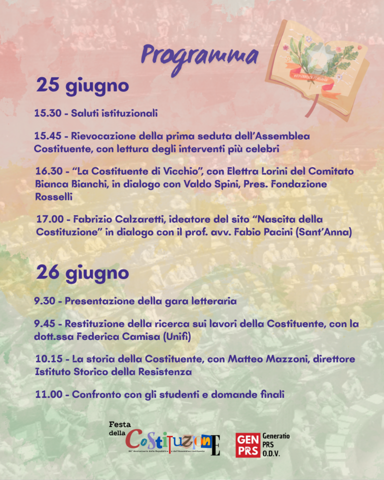 Festa della Costituzione alle Oblate 2 FESTA DELLA COSTITUZIONE PROGRAMMA