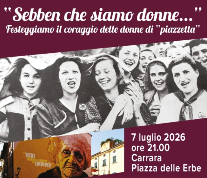 A Carrara una serata dedicata al coraggio delle donne di “piazzetta”
