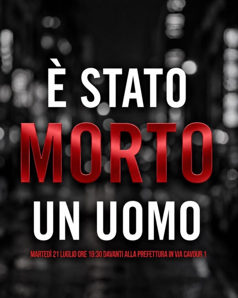 “È stato morto un uomo”: stasera a Firenze la protesta davanti alla Prefettura