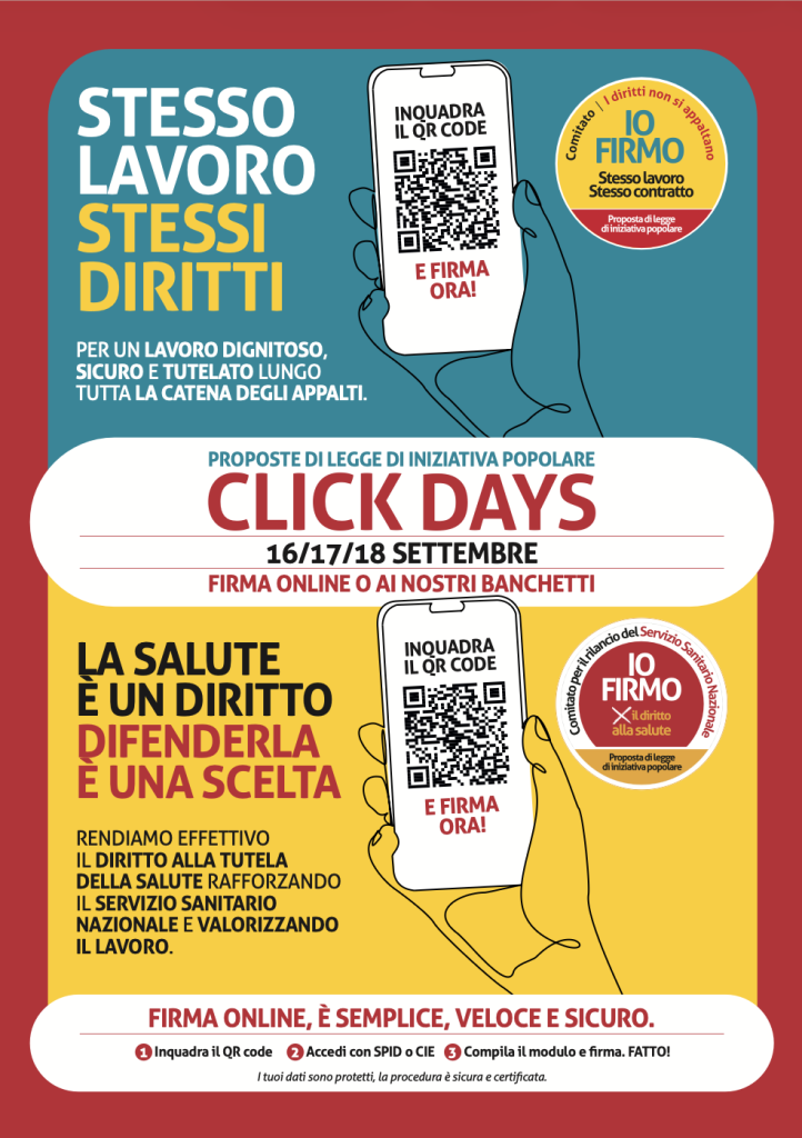 Click days per Sanità e Appalti: tre giornate di mobilitazione straordinaria per le firme 1 Screenshot 2026 09 16 alle 16.05.18
